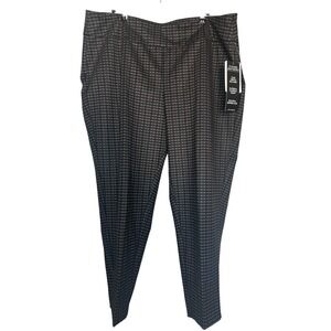 Zac & Rachel Sz 3X Gray Houndstooth Slim Straight Ankle Pants NWT